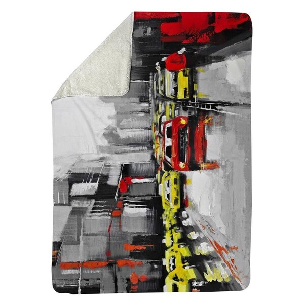Kd Cuna 60 x 80 in. Abstract Traffic by A Rainy Day-Sherpa Fleece Blanket - KD2787533
