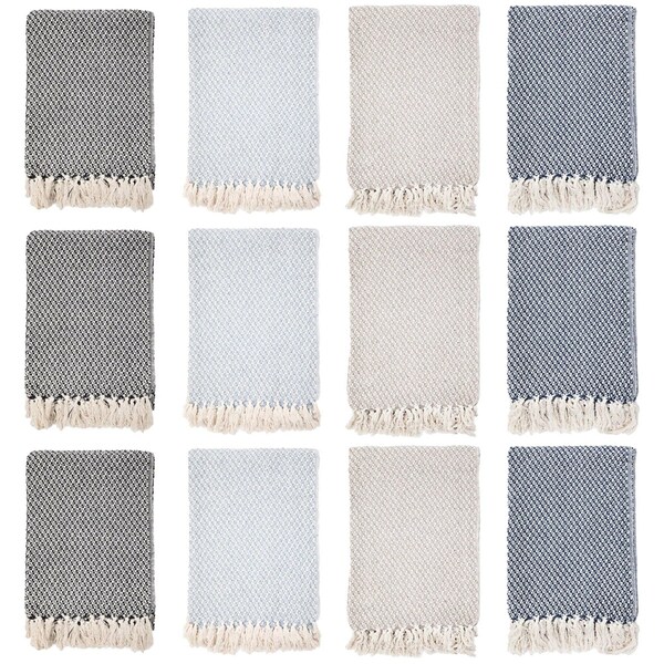 Monarch Brands Common Ground Throw Blankets, 50in x 70in, Patterned , Checkered, 12PK - THROW-CHK-50X70-CS