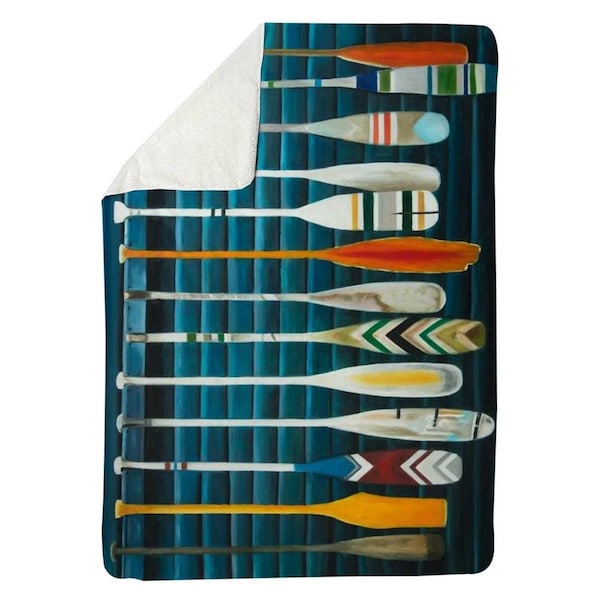Kd Cuna 60 x 80 in. Paddles-Sherpa Fleece Blanket - KD2789895