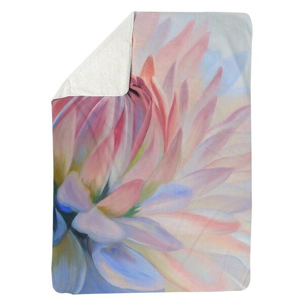Kd Cuna 60 x 80 in. Lotus Pastel Flower-Sherpa Fleece Blanket - KD2786041
