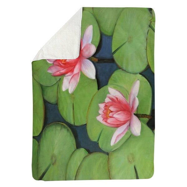Kd Cuna 60 x 80 in. Lotus Flowers In A Swamp-Sherpa Fleece Blanket - KD2789773