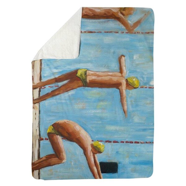 Kd Cuna 60 x 80 in. Swimmers-Sherpa Fleece Blanket - KD2785811