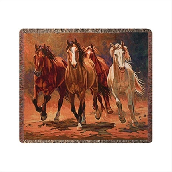 Manual Woodworkers & Weavers Manual Woodworkers and Weavers ATHBHB Hoof Beats and Heartbeats Tapestry Throw Blanket Jacquard Woven Fashionable Design 50 X 60 in. - ATHBHB