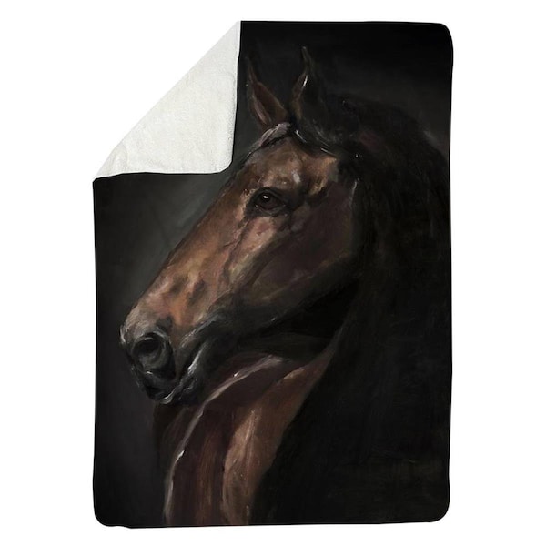 Kd Cuna 60 x 80 in. Spirit The Horse-Sherpa Fleece Blanket - KD2790209