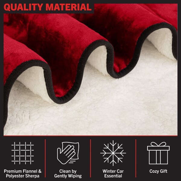 Stalwart 12V Heated Electric Car Blanket, Red - 75-CAR2010
