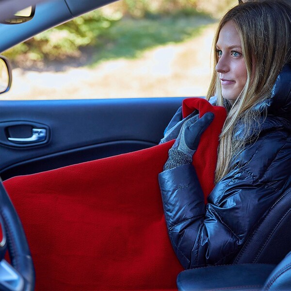 Stalwart 12V Heated Electric Car Blanket, Red - 75-CAR2010
