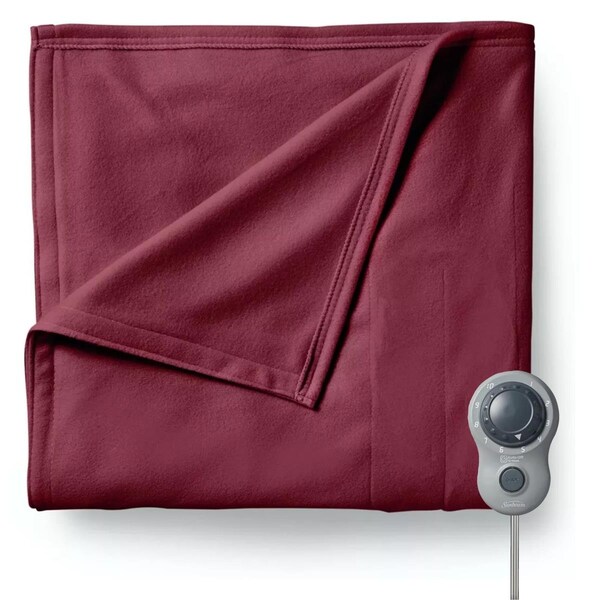Sunbeam Electric Fleece Heated Blanket, Garnet - Full Size - 2152513