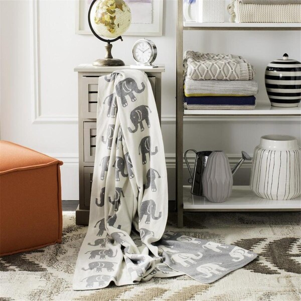 Safavieh 50 x 60 in. Elliot Knit Throw, Grey - THR205A-5060