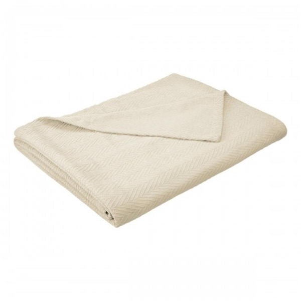 Impressions Impressions BLANKET-MET TW IV Twin & Twin XL Cotton Blanket - Metro; Ivory - BLANKET_MET TW IV