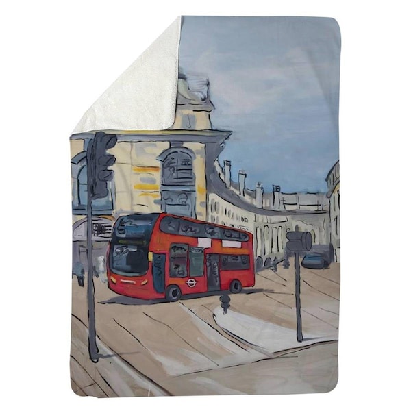 Kd Cuna 60 x 80 in. Piccadilly Circus of London-Sherpa Fleece Blanket - KD3331803