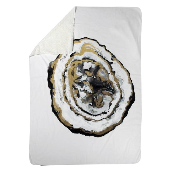 Begin Home Decor 60 x 80 in. Golden Geode-Sherpa Fleece Blanket - 5545-6080-MN7