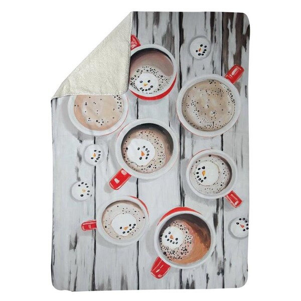 Begin Home Decor 60 x 80 in. Holiday Hot Chocolate-Sherpa Fleece Blanket - 5545-6080-HO25