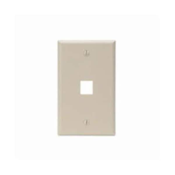 Leviton 1-Port Wallplate Unloaded, 1-Gang Use W/Snap-In Modules, Quickport IY - 41080-1IP