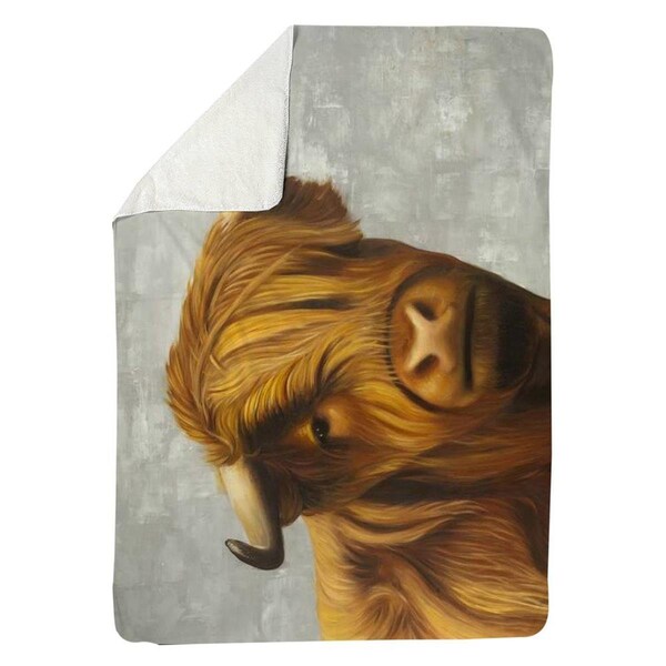 Kd Cuna 60 x 80 in. Highland Cattle-Sherpa Fleece Blanket - KD2790205