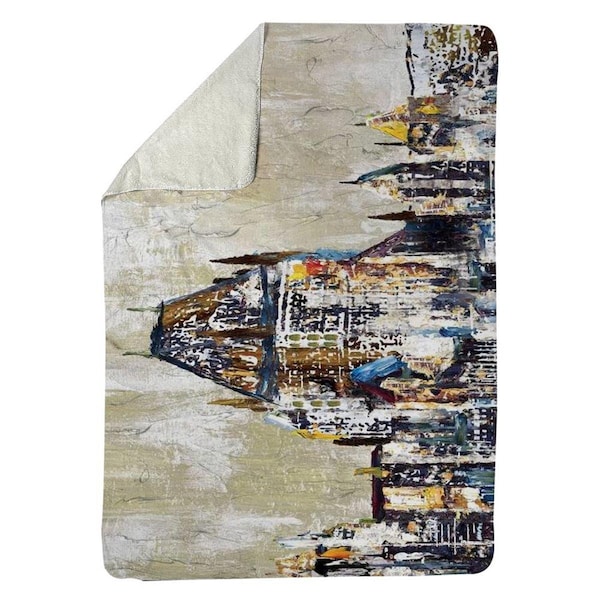 Kd Cuna 60 x 80 in. Abstract Chgteau Frontenac-Sherpa Fleece Blanket - KD2786923