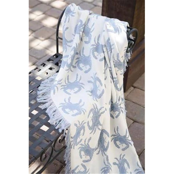 Manual Woodworkers & Weavers Manual Woodworkers & Weavers ATRBCB 50 x 60 in. Blue Crabs Rayon Throw Blanket - ATRBCB