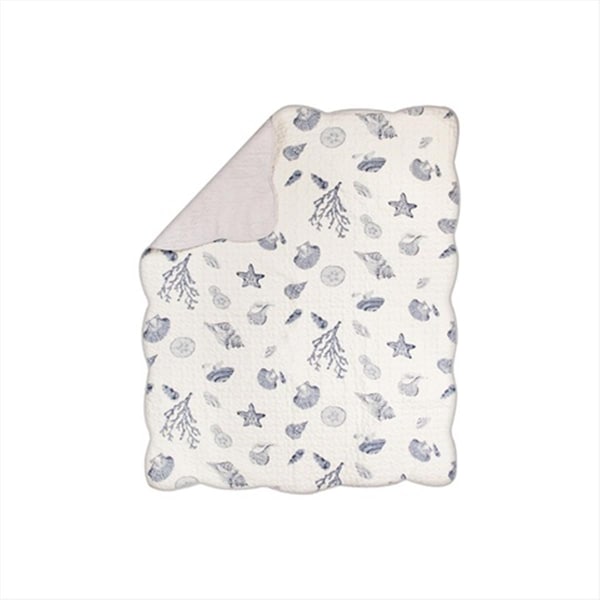 Manual Woodworkers & Weavers Blue and White Sea Life Quilt Polyester 50 X 60 in. - AIQTBW