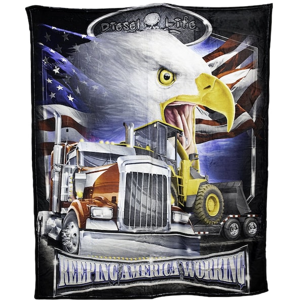 Diesel Life Keep America Working Throw  50x60 - DL01AMWK-