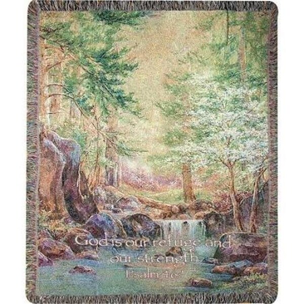 Manual Woodworkers & Weavers Manual Woodworkers & Weavers ATNRV 50 x 60 in. Natures Retreat with Verse Decorative Throw - ATNRV