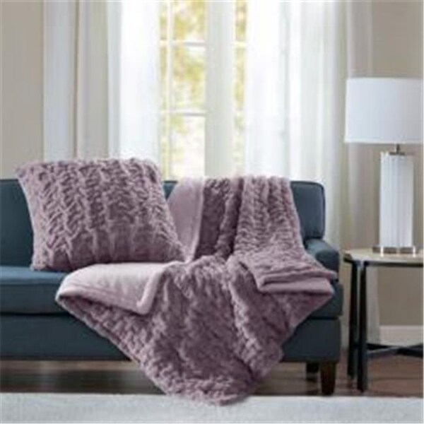 Madison Park Madison Park MP50-4876 50 x 60 in. Ruched Fur Throw - Lavender - MP50-4876