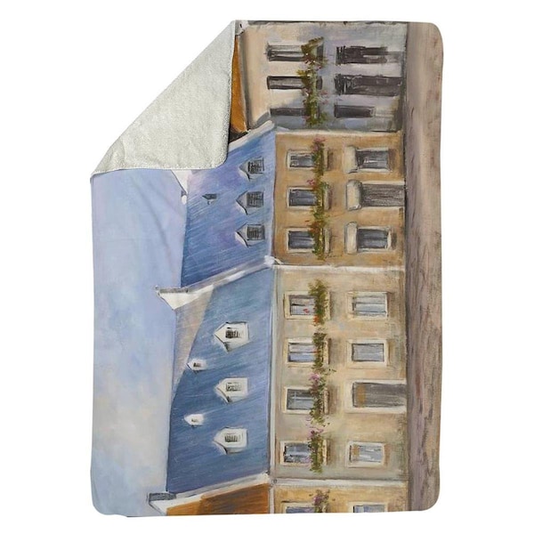 Begin Home Decor 60 x 80 in. Old Quebec City-Sherpa Fleece Blanket - 5545-6080-CI256