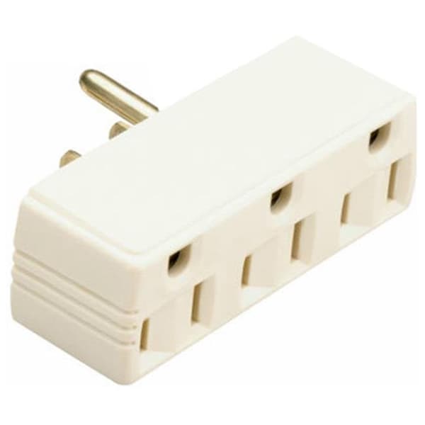 Nextgen 697WCC20 15A 125V 3 Wire Grounding Plug In Triple Outlet Adapter; White - NE136309
