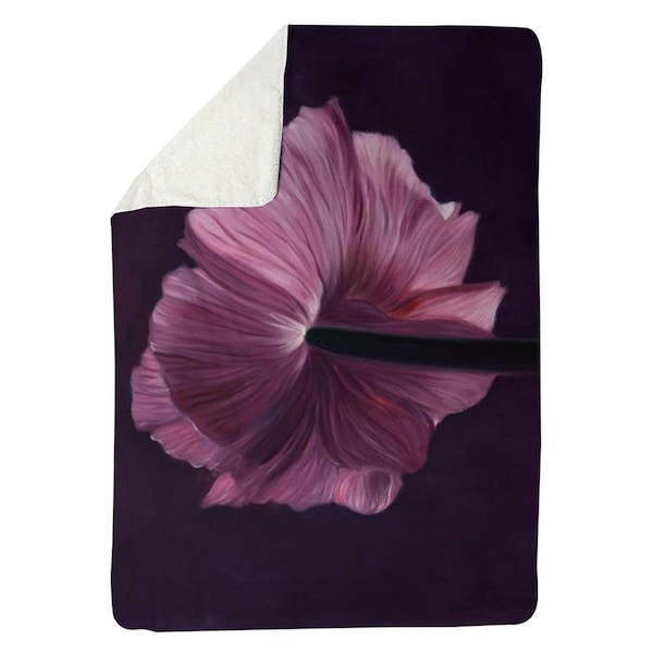 Begin Home Decor 60 x 80 in. Purple Petals-Sherpa Fleece Blanket - 5545-6080-FL296