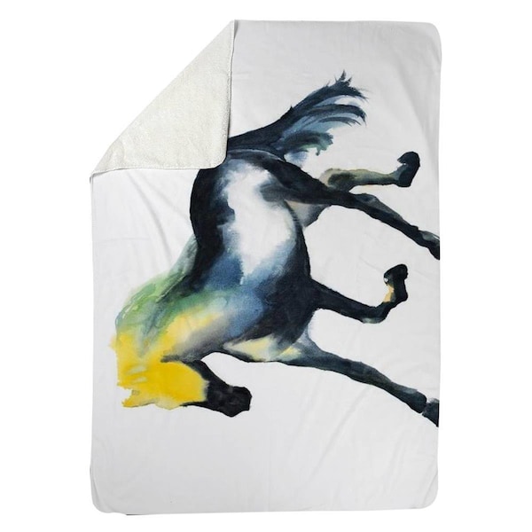 Kd Cuna 60 x 80 in. Galloping Horse-Sherpa Fleece Blanket - KD2792499