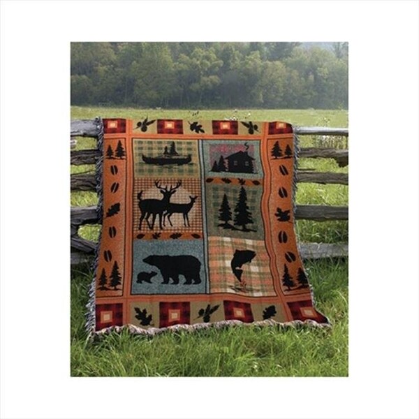 Manual Woodworkers & Weavers Manual Woodworkers and Weavers ATBRLD Bear Lodge Tapestry Throw Blanket Fashionable Jacquard Woven 50 X 60 in. - ATBRLD