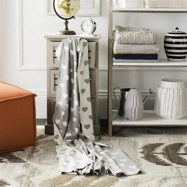 Safavieh 50 x 60 in. Truelove Knit Throw, Grey - THR203A-5060