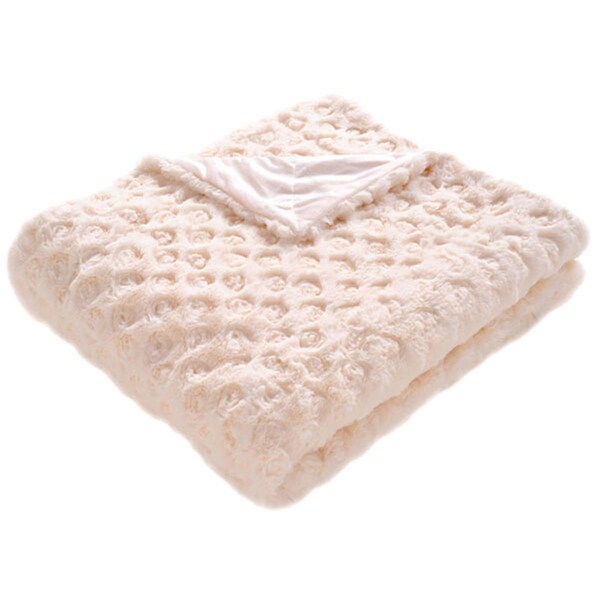 Safavieh Pebbles Faux Synthetic Fur Throw- Creme - 50 x 1.5 x 60 in. - THR708A-5060