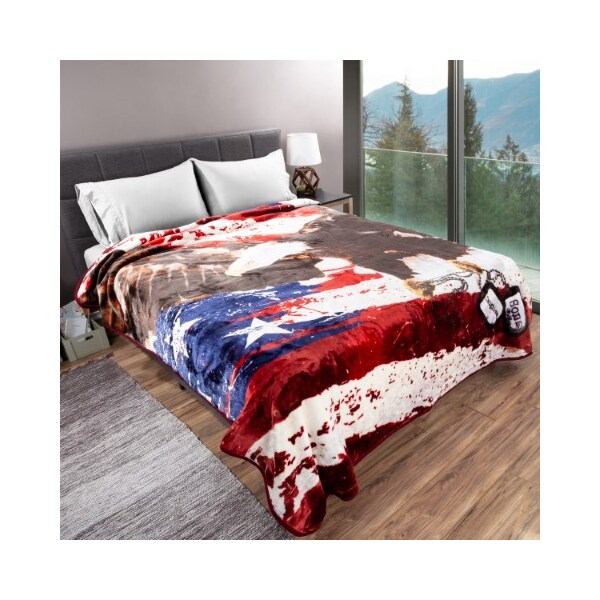 Hastings Home 8-lb Throw Blanket, Oversized Woven Sofa, Soft Comfort Bed Decor with Printed Wildlife, Bald Eagle - 985741QDD