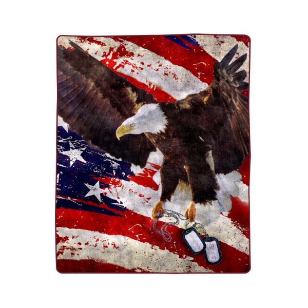 Hastings Home 8-lb Throw Blanket, Oversized Woven Sofa, Soft Comfort Bed Decor with Printed Wildlife, Bald Eagle - 985741QDD