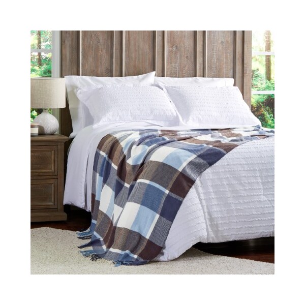 Hastings Home Soft Throw Blanket, Oversized, Luxuriously Fluffy, Vintage-Look, Cashmere-Like, Allure Plaid - 689024YSQ