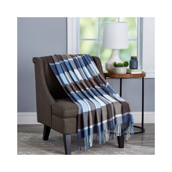Hastings Home Soft Throw Blanket, Oversized, Luxuriously Fluffy, Vintage-Look, Cashmere-Like, Allure Plaid - 689024YSQ