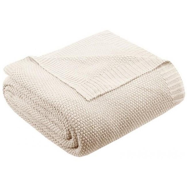 Ink Plus Ivy Kids INK Plus IVY II51-725 Bree Knit Blanket - Ivory; Full Queen - II51-725