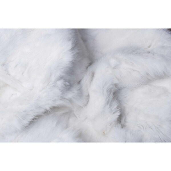 Homeroots 2 x 50 x 60 in. 100 Natural Rabbit Fur White Throw Blanket - 358165