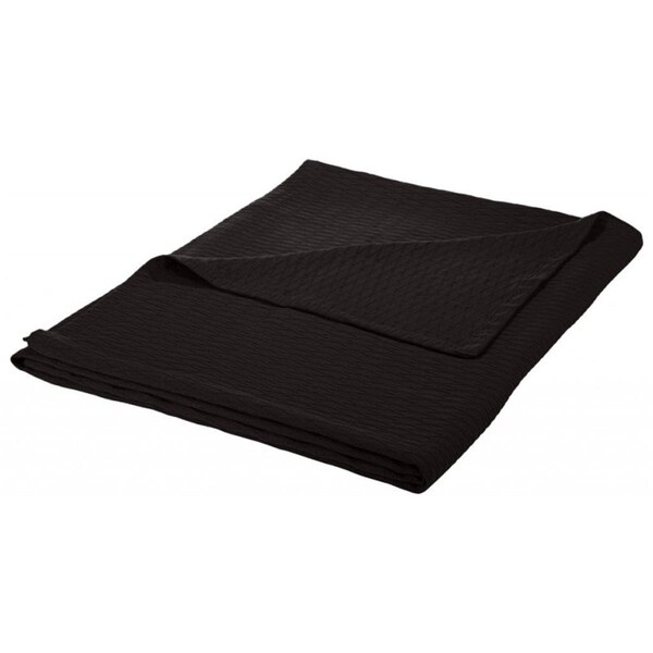 Superior  Impressions by Luxor Treasures BLANKET-DIA FQ BK All-Season Luxurious 100% Cotton Blanket Full- Queen; Black - BLANKET_DIA FQ BK