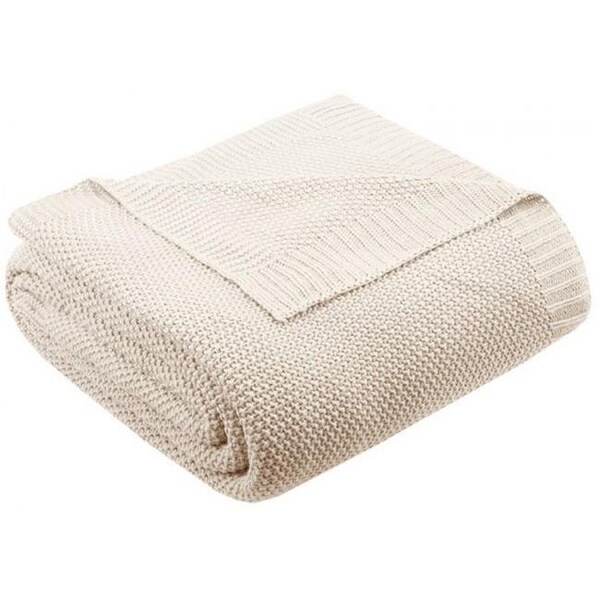 Ink Plus Ivy Kids INK Plus IVY II51-726 Bree Knit Blanket - Ivory; King - II51-726