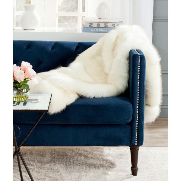 Safavieh 50 x 60 in. Faux Shadow Throw, White - THR700B-5060