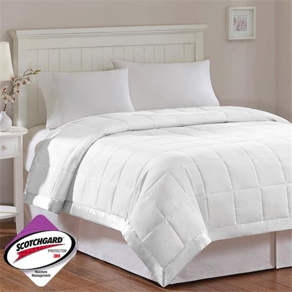 Madison Park Madison Park MP51-1613 Windom Microfiber Down Alternative Blanket; Twin - White - MP51-1613