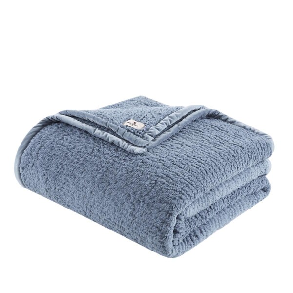 Woolrich Burlington Berber Blanket - Blue, King - WR51-2219