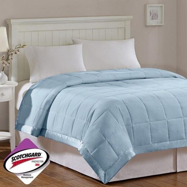 Madison Park Madison Park MP51-542 Windom Microfiber Down Alternative Blanket; Blue - Full & Queen - MP51-542