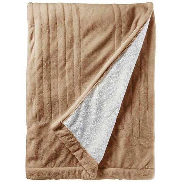 Woolrich Woolrich WR54-1747 Heated Plush To Berber Blanket; Tan - Twin - WR54-1747