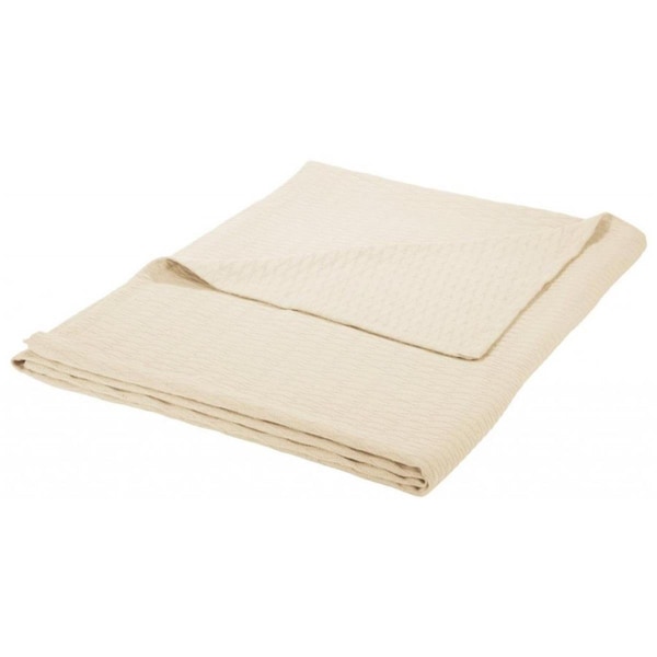Impressions By Luxor Treasures BLANKET-DIA KG IV All-Season Luxurious 100% Cotton Blanket King, Ivory - BLANKET_DIA KG IV