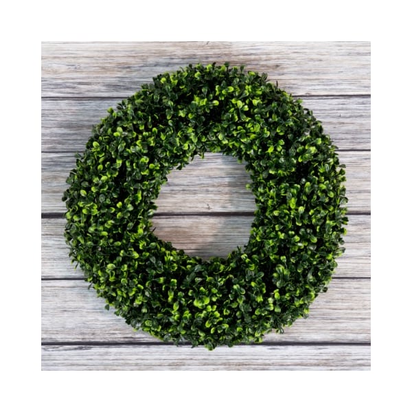 Nature Spring Boxwood Wreath, Artificial Wreath for the Front Door, Home Decor, UV Resistant - 16.5 Inches - 690054AEN