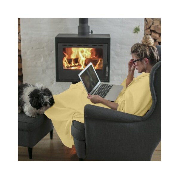 Hastings Home Set of 3 Fleece Throw Blanket Plush, Soft and Cozy for Indoor / Outdoor Use Yellow, Orange, Pink - 467247MAS