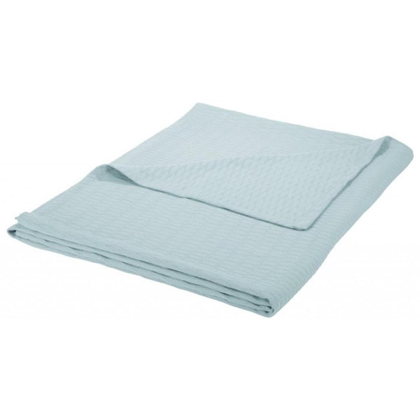 Superior  Impressions by Luxor Treasures BLANKET-DIA FQ AQ All-Season Luxurious 100% Cotton Blanket Full- Queen; Aqua - BLANKET_DIA FQ AQ