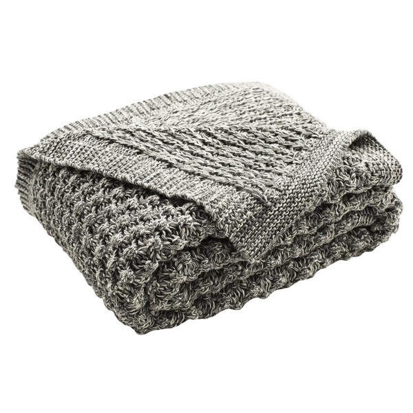 Safavieh 50 x 60 in. Janan Knit Tassel Throw, Grey - THR213A-5060