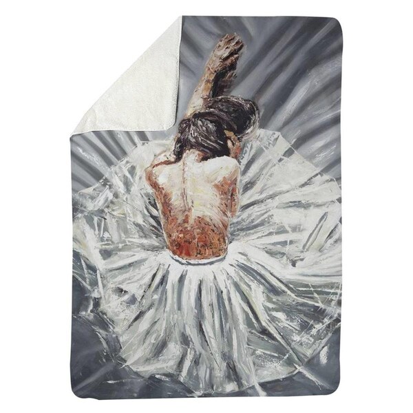 Begin Home Decor 60 x 80 in. Ballerina-Sherpa Fleece Blanket - 5545-6080-FI86